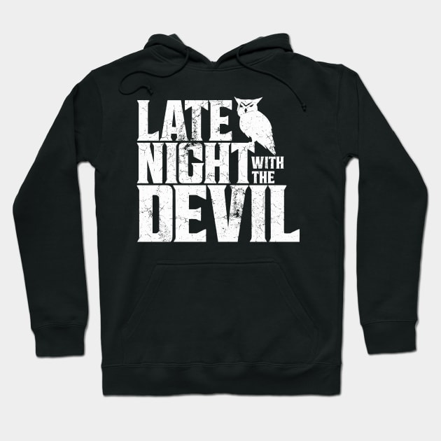 Late Night With The Devil - White Hoodie by DugMcFug